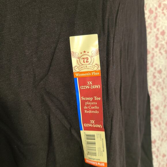 NWT Faded Glory black long sleeve top size 3X - Picture 3 of 7